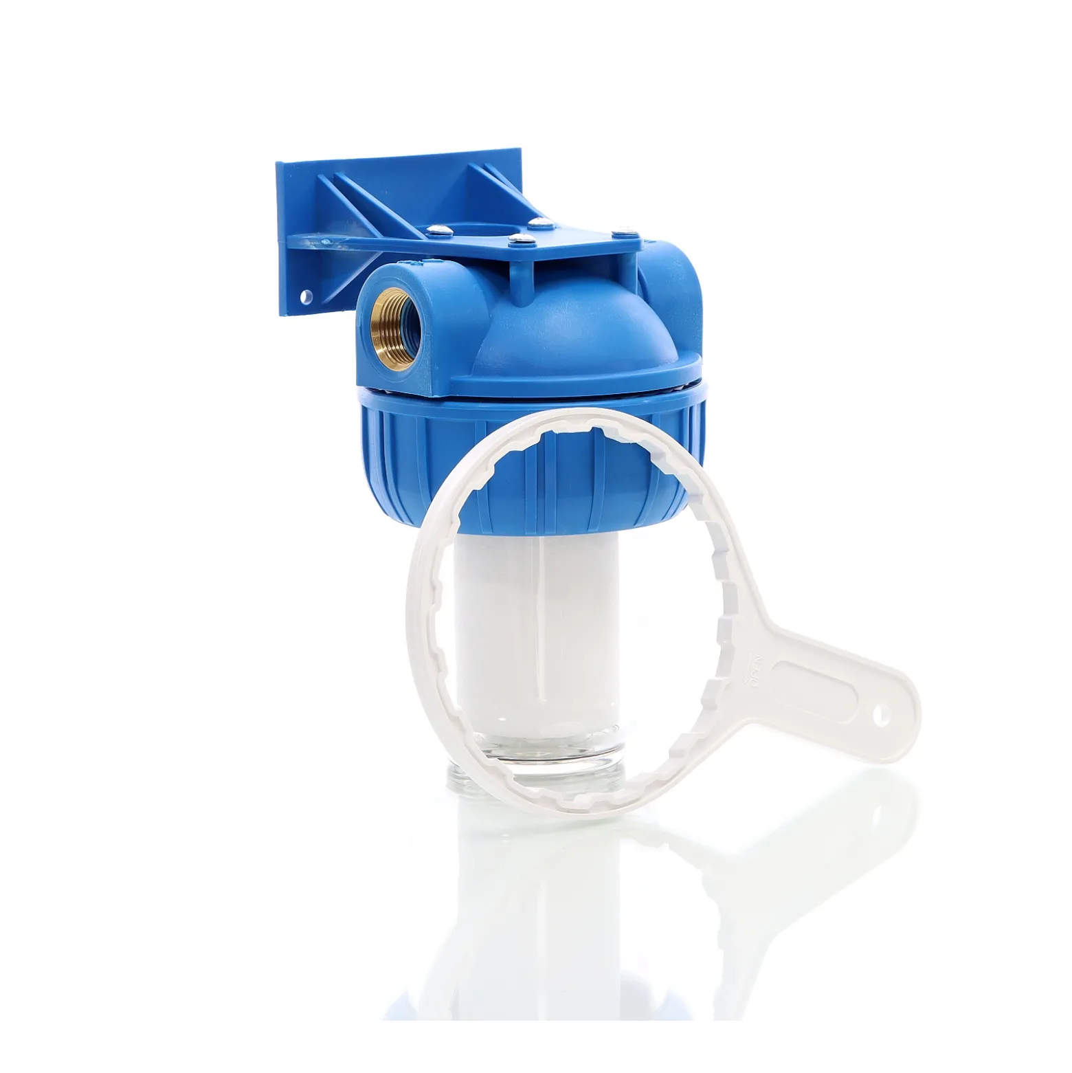 Naturewater NW-BR5B 1 Stufen Wasserfilter, 5 µ, 26,16 mm (3/4") Filtereinsatz, Ø60 mm PP Kartusche, Filter Wandhalterung, Filterschlüssel, Sedimentfilter
