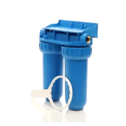 Naturewater NW-BR10B2 2 Stufen Wasserfilter Doppelfilter, 5 µ, 26,16 mm (3/4"), Ø62 mm PP Kartusche, Filter Wandhalterung, Filterschlüssel, Sedimentfilter Aktivkohleblock