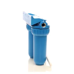 Naturewater NW-BR10B2 2 Stufen Wasserfilter Doppelfilter, 5 µ, 26,16 mm (3/4"), Ø62 mm PP Kartusche, Filter Wandhalterung, Filterschlüssel, Sedimentfilter Aktivkohleblock
