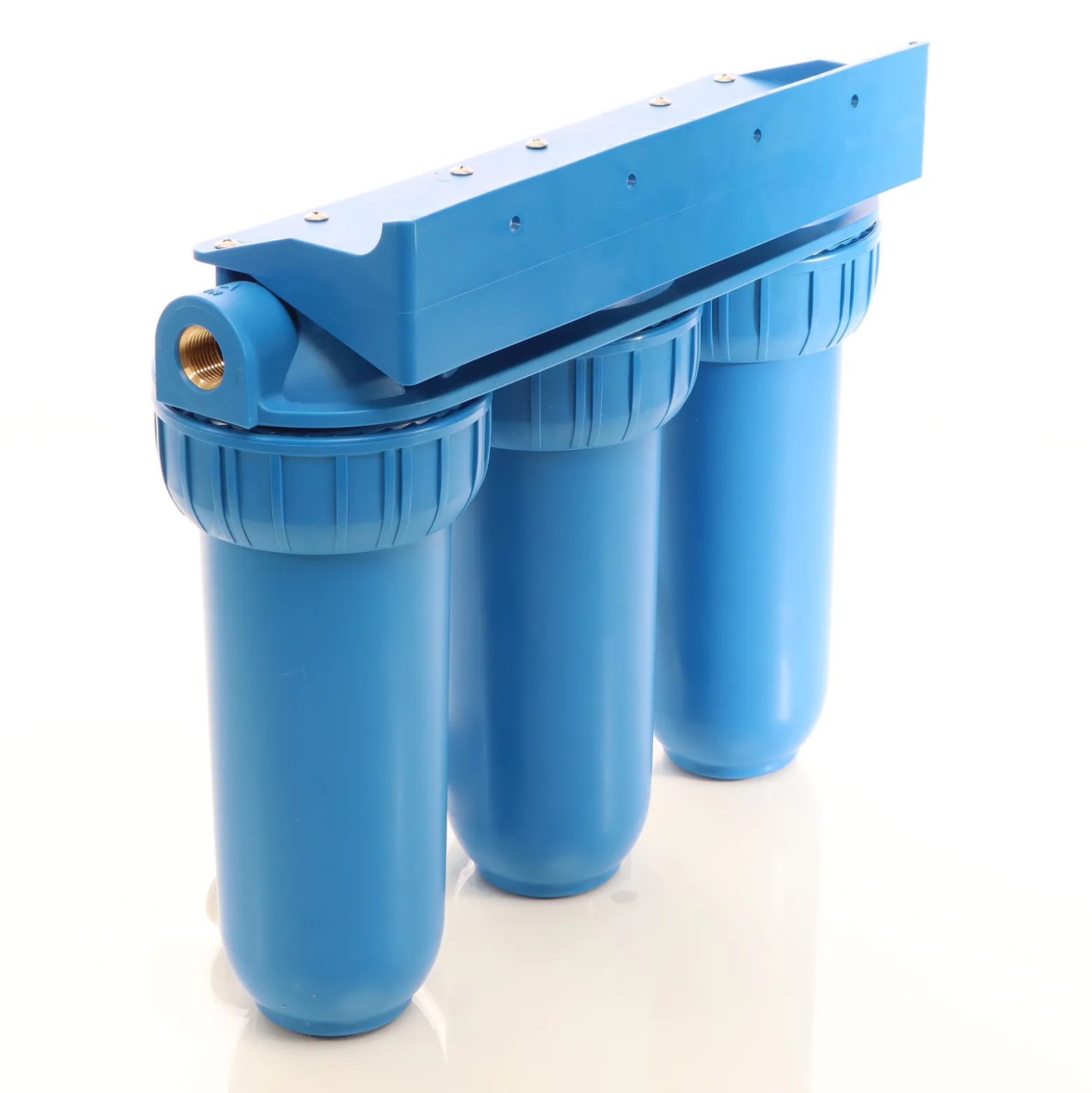 Naturewater NW-BR10B5 3 Stufen Wasserfilter, 5 µ, 26,16 mm (3/4"), Ø60 mm PP Kartusche, Filter Wandhalterung, Filterschlüssel, Sedimentfilter Aktivkohleblock Aktivkohlegranulat