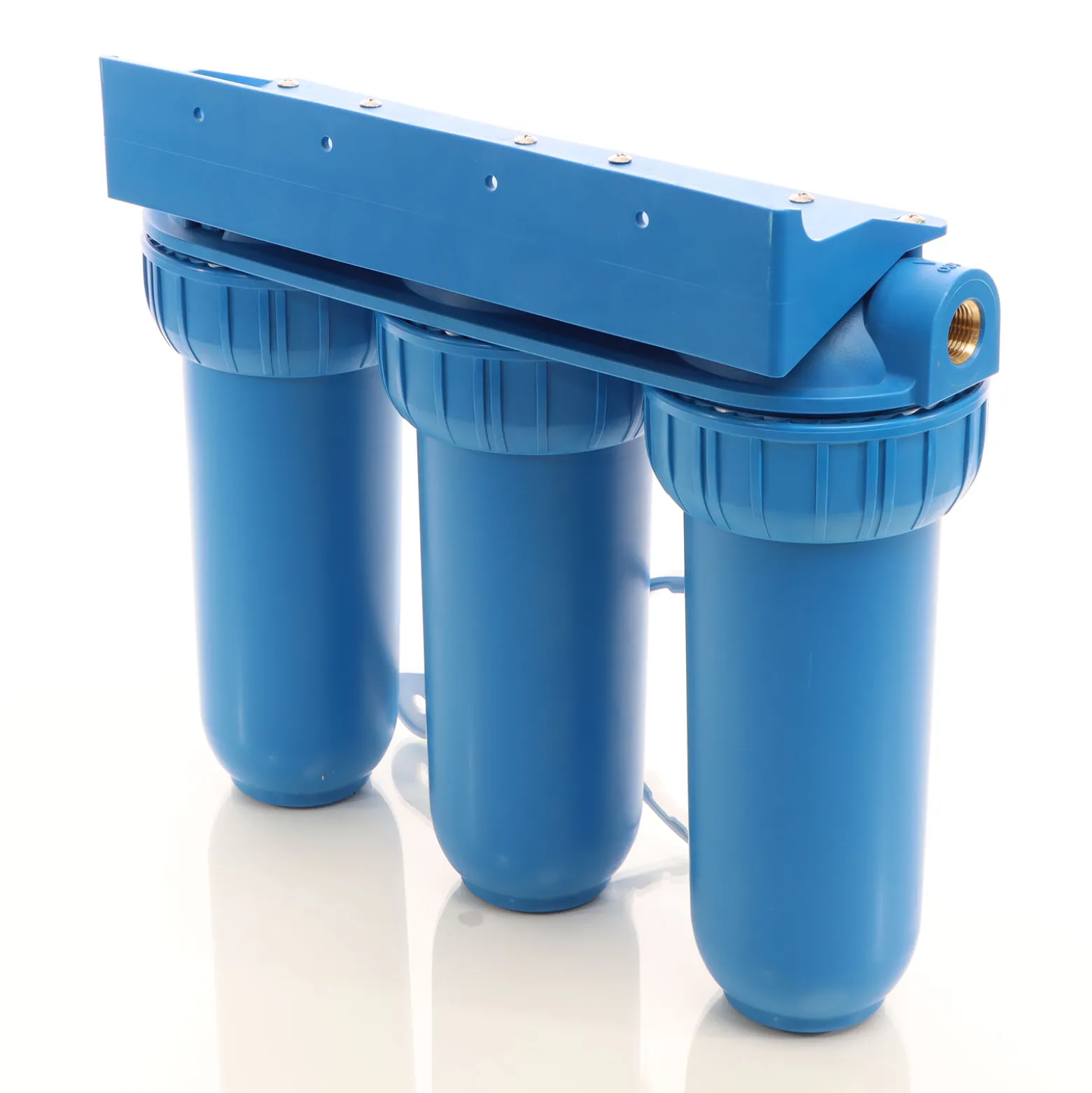 Naturewater NW-BR10B5 3 Stufen Wasserfilter, 5 µ, 26,16 mm (3/4"), Ø60 mm PP Kartusche, Filter Wandhalterung, Filterschlüssel, Sedimentfilter Aktivkohleblock Aktivkohlegranulat