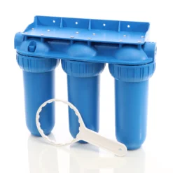 Naturewater NW-BR10B5 3 Stufen Wasserfilter, 5 µ, 32,89 mm (1"), Ø60 mm PP Kartusche, Filter Wandhalterung, Filterschlüssel, Sedimentfilter Aktivkohleblock Aktivkohlegranulat