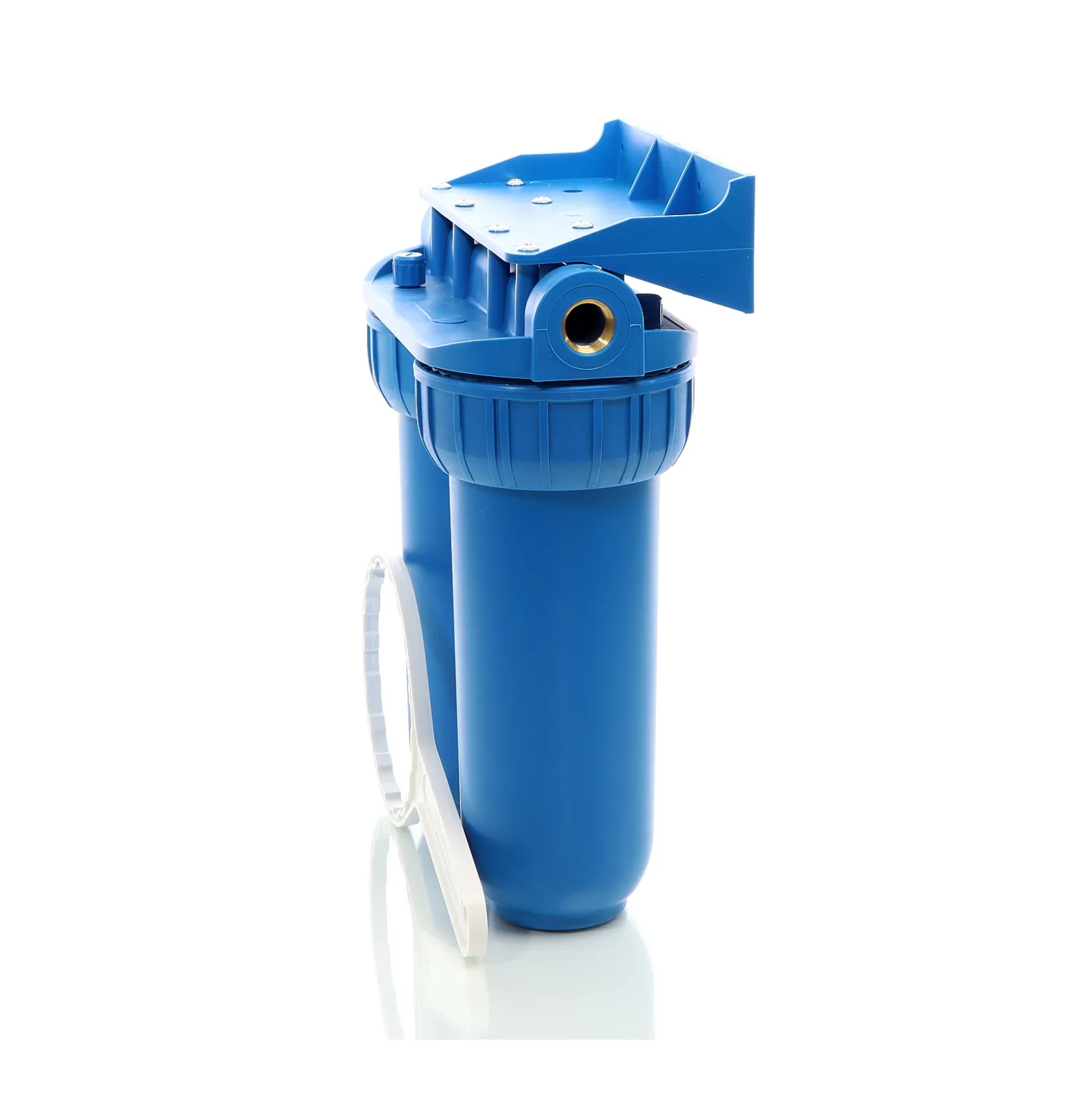 Naturewater NW-BR10B2 2 Stufen Wasserfilter Doppelfilter, 5 µ, 32,89 mm (1"), Ø62 mm PP Kartusche, Filter Wandhalterung, Filterschlüssel, Sedimentfilter Aktivkohleblock