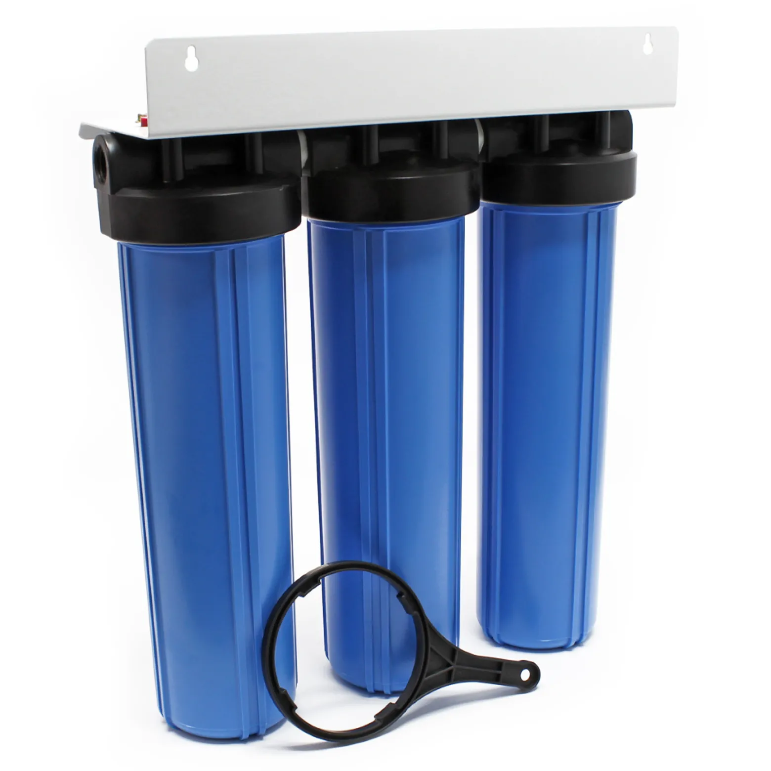 Naturewater NW-BRL03 3 Stufen Wasserfilter, 5 µ, 32,89 mm (1"), Ø113 mm PP Kartusche, Filter Wandhalterung, Filterschlüssel, Sedimentfilter Aktivkohleblock Aktivkohlegranulat