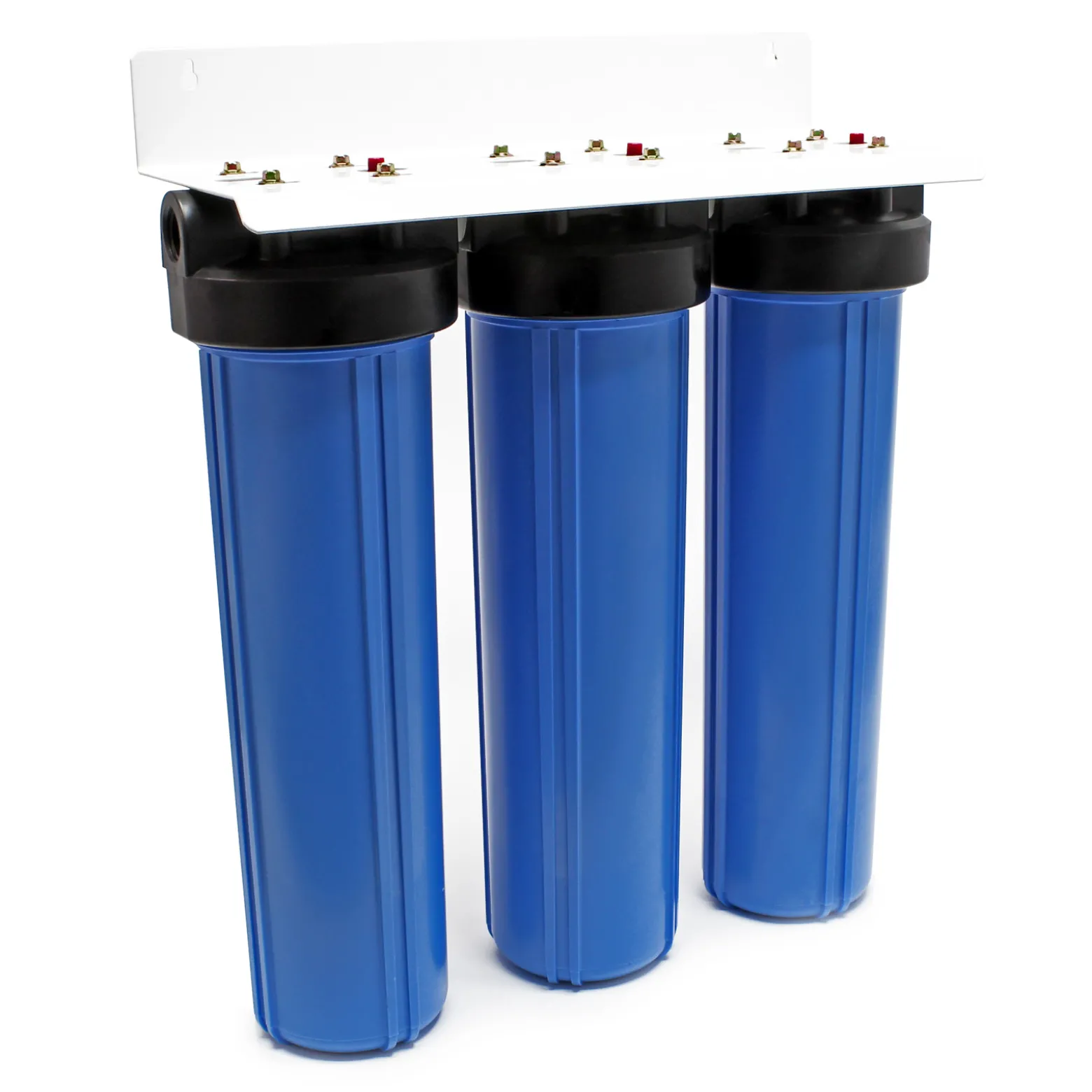 Naturewater NW-BRL03 3 Stufen Wasserfilter, 5 µ, 32,89 mm (1"), Ø113 mm PP Kartusche, Filter Wandhalterung, Filterschlüssel, Sedimentfilter Aktivkohleblock Aktivkohlegranulat
