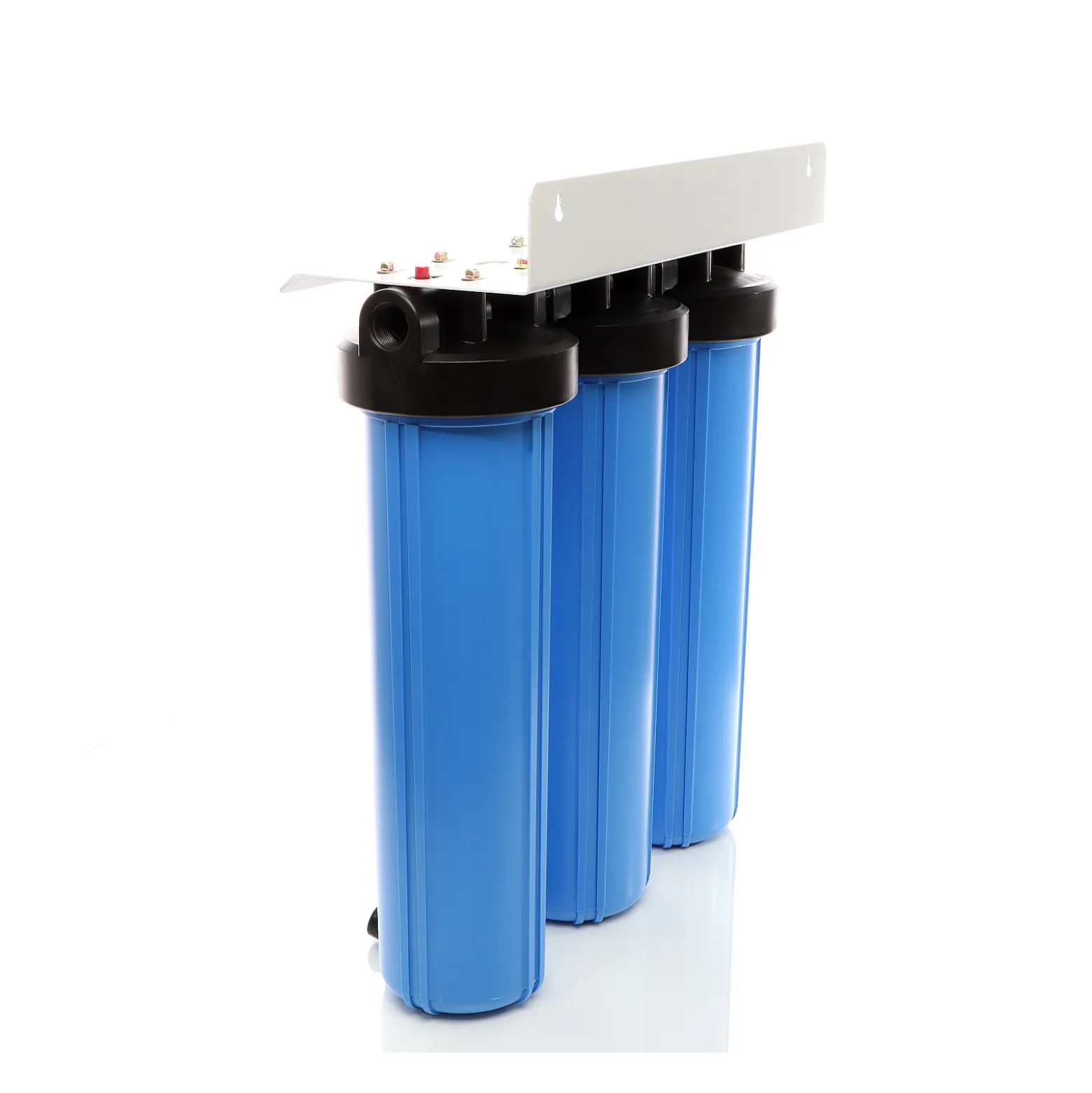 Naturewater NW-BRL03 3 Stufen Wasserfilter, 5 µ, 32,89 mm (1"), Ø113 mm PP Kartusche, Filter Wandhalterung, Filterschlüssel, Sedimentfilter Aktivkohleblock Aktivkohlegranulat