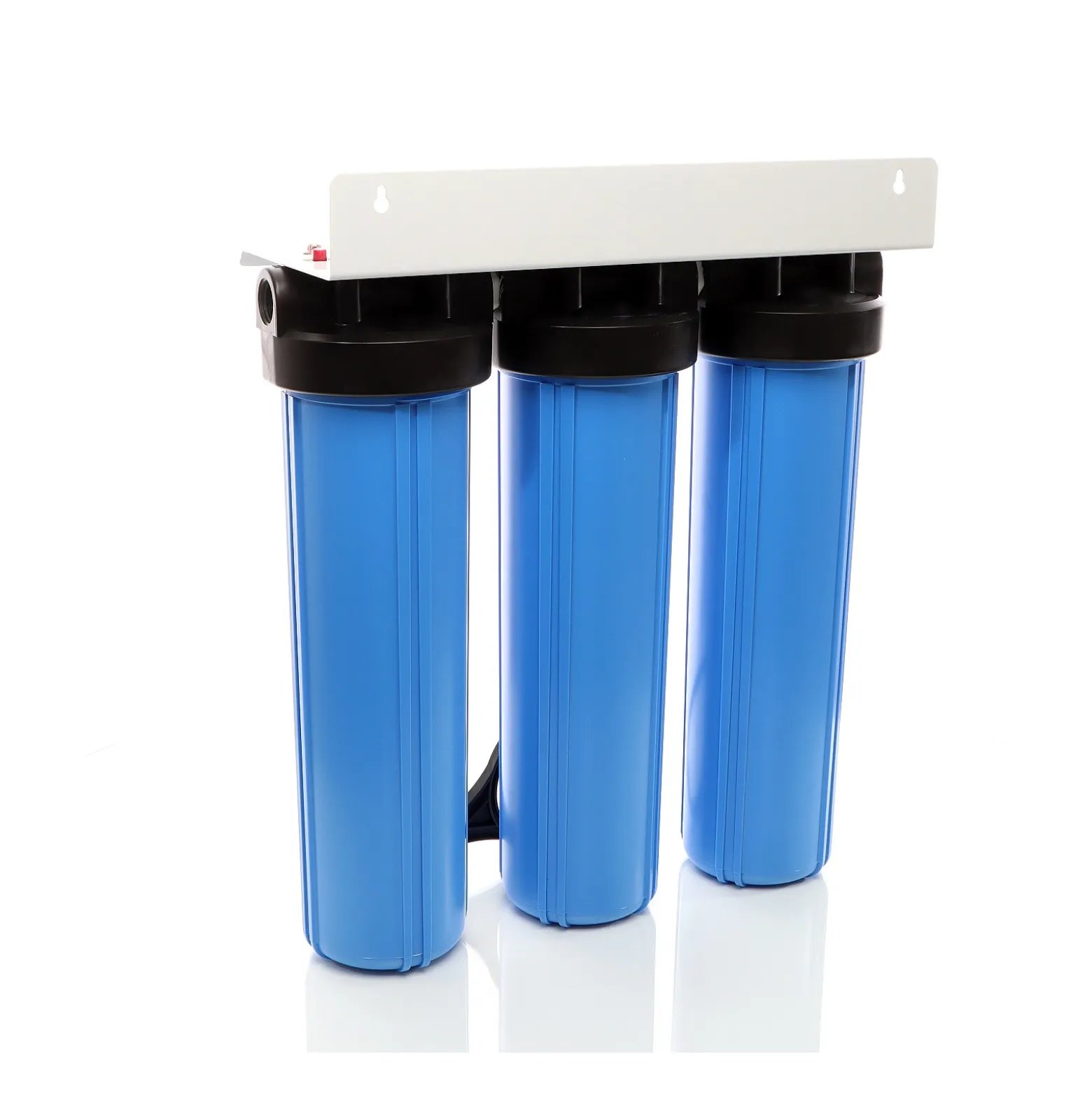 Naturewater NW-BRL03 3 Stufen Wasserfilter, 5 µ, 32,89 mm (1"), Ø113 mm PP Kartusche, Filter Wandhalterung, Filterschlüssel, Sedimentfilter Aktivkohleblock Aktivkohlegranulat