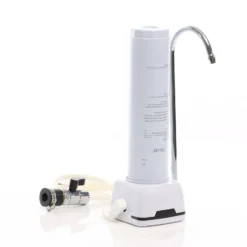 Naturewater NW-1-CTO 1 Stufen Counter Top Wasserfilter, 5 µ, Aktivkohle Block Filtereinsatz, Kartusche Filter, mit Universaladapter, Wasserhahn