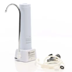Naturewater NW-1-CTO 1 Stufen Counter Top Wasserfilter, 5 µ, Aktivkohle Block Filtereinsatz, Kartusche Filter, mit Universaladapter, Wasserhahn