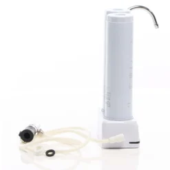 Naturewater NW-2-PPCTO 2 Stufen Counter Top Wasserfilter, 5 µ, PP Sediment und Aktivkohle Block Filtereinsatz, mit Universaladapter, Wasserhahn