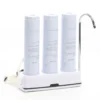 Naturewater NW-3-PPGACCTO 3 Stufen Counter Top Wasserfilter, 5 µ, PP Sediment, Aktivkohle Granulat, Aktivkohle Block Filtereinsatz, mit Universaladapter, Wasserhahn