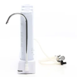 Naturewater NW-3-PPGACCTO 3 Stufen Counter Top Wasserfilter, 5 µ, PP Sediment, Aktivkohle Granulat, Aktivkohle Block Filtereinsatz, mit Universaladapter, Wasserhahn