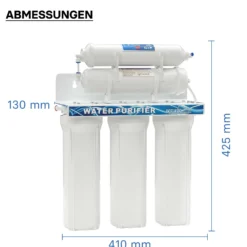 Naturewater NW-PR305 5 Stufen Wasserfilter, 5 µ, PP Kartusche, Untertischfilter Wandhalterung, Filterschlüssel, Sedimentfilter Aktivkohle, Wasserhahn, 2,5m Schlauch, Kurzdreiwegeventil, Kugelhahn