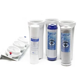 Naturewater NW-PR303 3 Stufen Wasserfilter, 5 µ, Ø60 mm PP Kartusche, Filter Wandhalterung, Filterschlüssel, Sedimentfilter Aktivkohleblock Aktivkohlegranulat, 2,5 m Schlauch