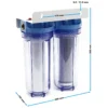 Naturewater NW-PR102 2 Stufen Wasserfilter Doppelfilter, 5 µ, 26,16 mm (3/4"), Ø62 mm PP Kartusche, Filter Wandhalterung, Filterschlüssel, Sedimentfilter Aktivkohleblock