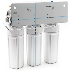 Naturewater NW-RO50-D1 Umkehrosmoseanlage 190 L/Tag, 5-stufiges Trinkwasser Filtrationssystem, Osmose System mit Druckerhöhungspumpe