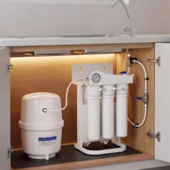 Naturewater NW-RO50-G1 5 Stufen Umkehrosmose 180 L/Tag mit Rahmen und Druckanzeige, RO Omsoseanlage für sauberes Trinkwasser