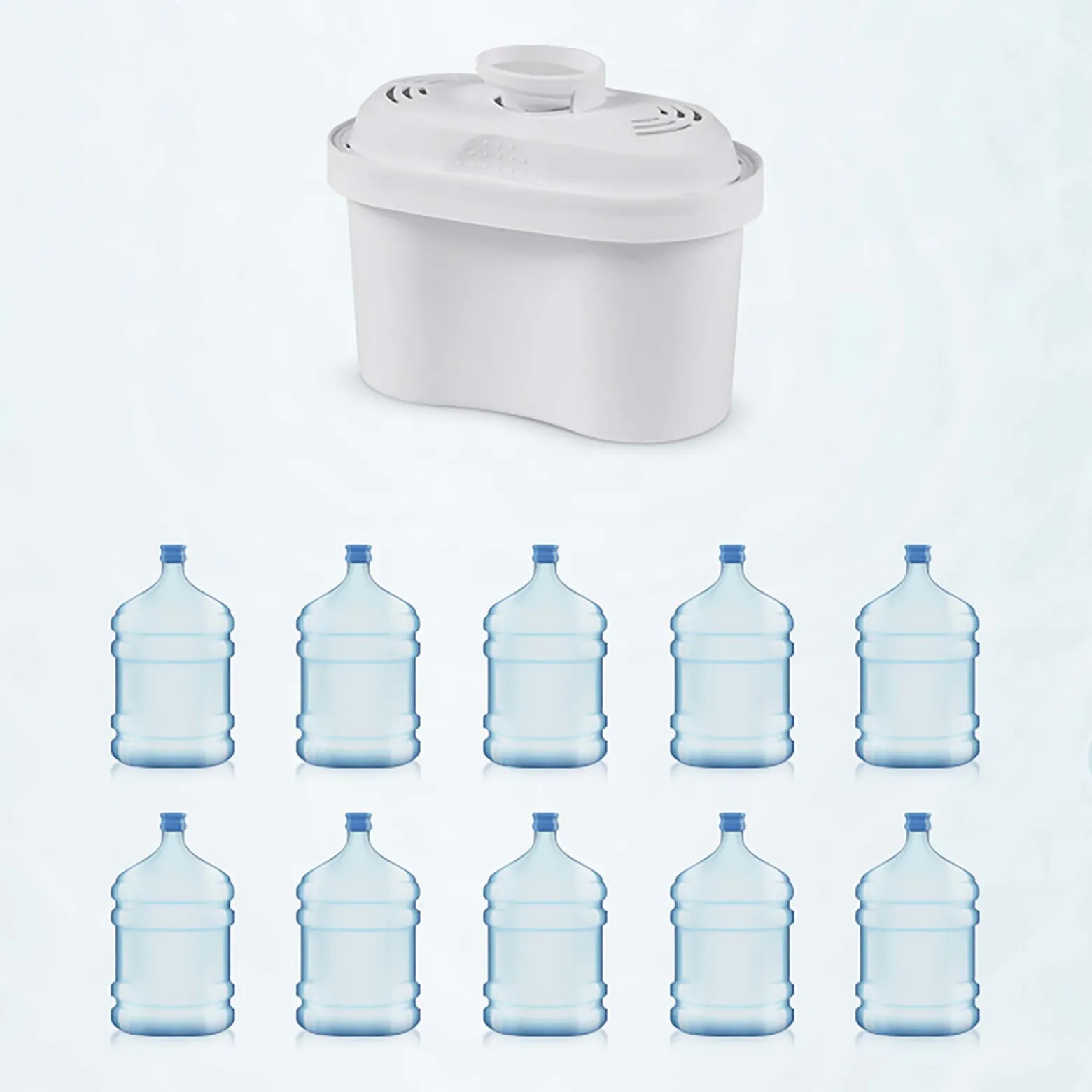 Naturewater NW-WP-35RP 3-Stufen Ersatzfilter für NW-WP-35 Filterkanne 3,5 L mit Sedimentfilter, Aktivkohle und Harz, Trinkwasserfilter