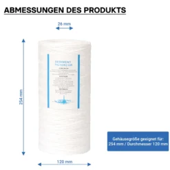 Naturewater PPW-10A 5 µ Baumwollfilter Einsatz Kartusche 254 mm (10 Zoll), Wasserfilter Kartusche, Filterpatrone für Trinkwasser Umkehrosmoseanlage