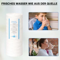 Naturewater PPW-10A 5 µ Baumwollfilter Einsatz Kartusche 254 mm (10 Zoll), Wasserfilter Kartusche, Filterpatrone für Trinkwasser Umkehrosmoseanlage