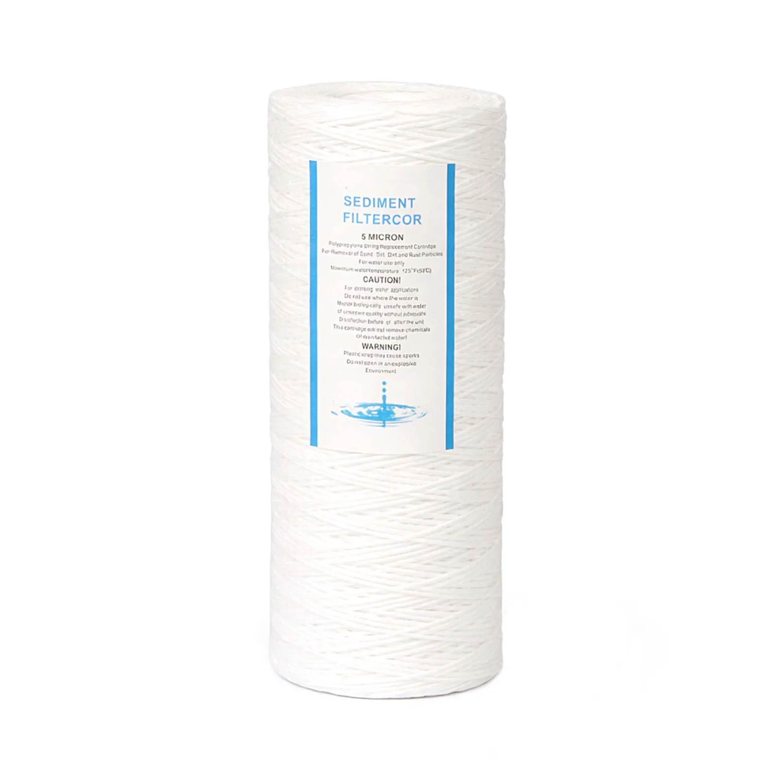 Naturewater PPW-10A 5 µ Baumwollfilter Einsatz Kartusche 254 mm (10 Zoll), Wasserfilter Kartusche, Filterpatrone für Trinkwasser Umkehrosmoseanlage