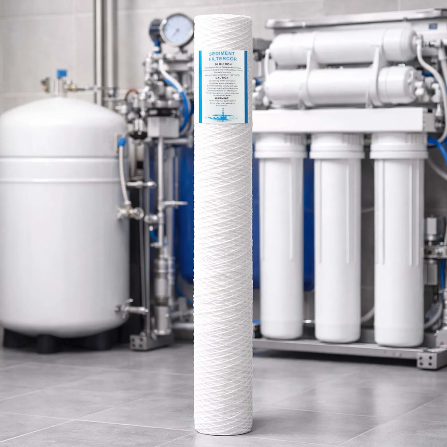 Naturewater PPW-20A Sedimentfilter 20 Zoll (508 mm) 50 µ Ersatz Wasserfilter, Umkehrosmose Filter, Ersatz Filterkartusche