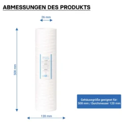 Naturewater PPW-20L 5 µ Baumwollfilter Einsatz Kartusche 508 mm (20 Zoll), Wasserfilter Kartusche, Filterpatrone für Trinkwasser Umkehrosmoseanlage