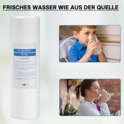 Naturewater Sedimentfilter 1 µ Kartusche 254 mm (10 Zoll) PP, Wasserfilter Ersatzkartusche für Umkehrosmoseanlage, Filterpatrone für Trinkwasser Hauswasseranlage