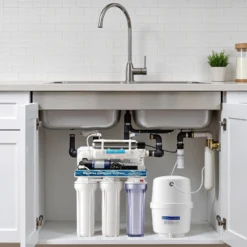 Naturewater 6 Stufen Umkehrosmose 180 L/Tag, RO Omsoseanlage mit UV Klärer und Druckerhöhungspumpe für sauberes Trinkwasser