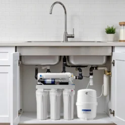 Naturewater 5 Stufen Umkehrosmose 180 L/Tag mit Druckerhöhungspumpe und manuellem Ventil, RO Omsoseanlage für sauberes Trinkwasser