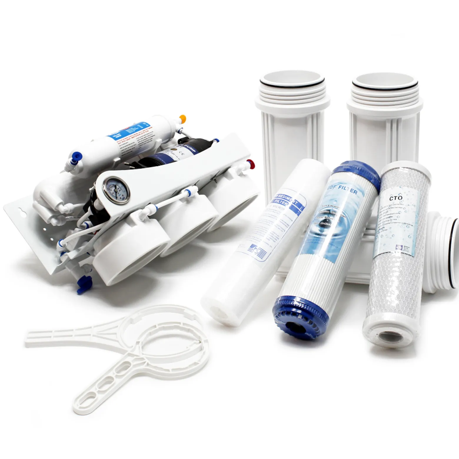 Naturewater 5 Stufen Umkehrosmose 180 L/Tag mit Druckerhöhungspumpe und Druckanzeige, RO Omsoseanlage für sauberes Trinkwasser
