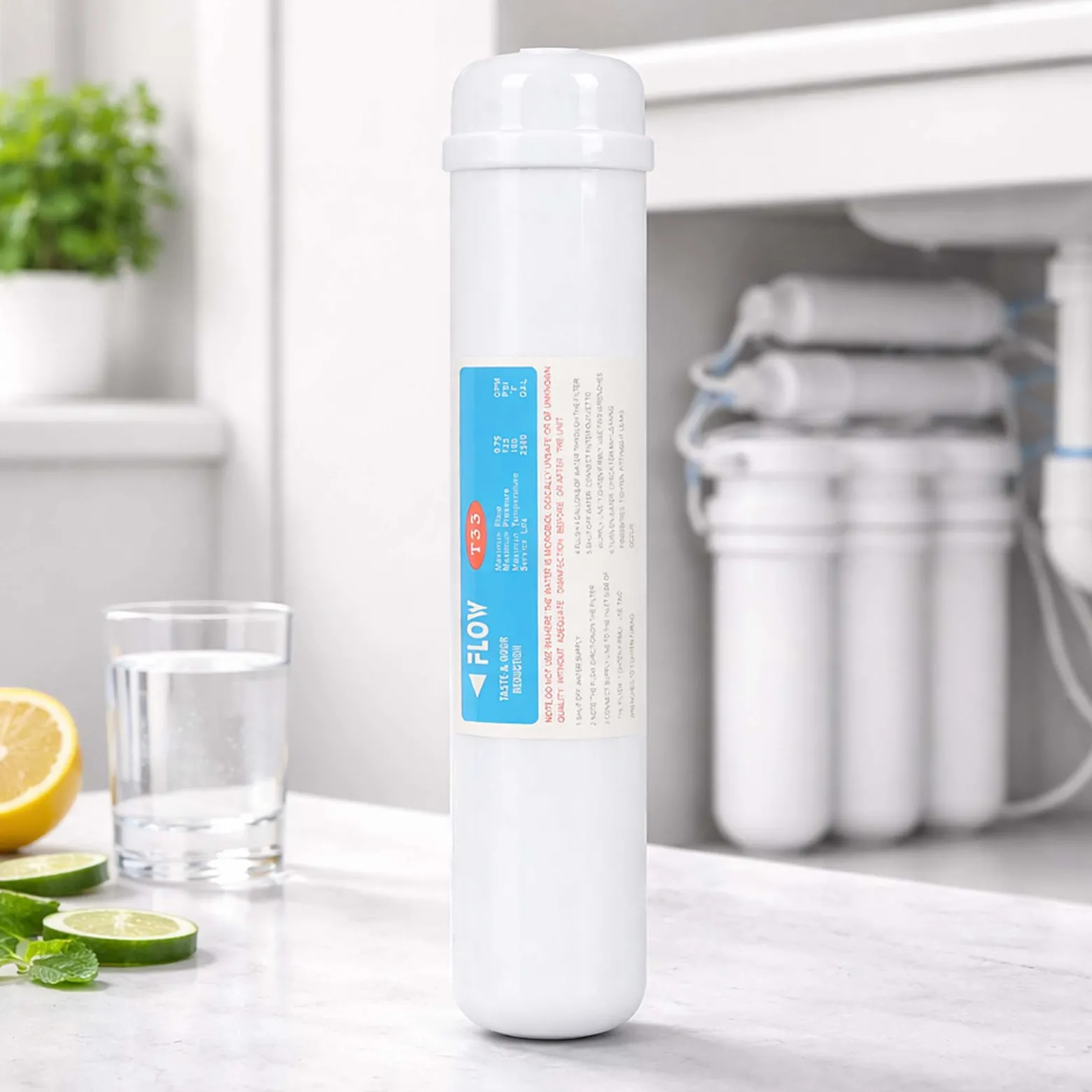 Naturewater T33B Aktivkohle Granulat Filter Gourmet 10 Zoll (254 mm) 5 µ Ersatz Wasserfilter, 50 l/h Durchfluss, Trinkwasser Filter, Ersatz Filterkartusche