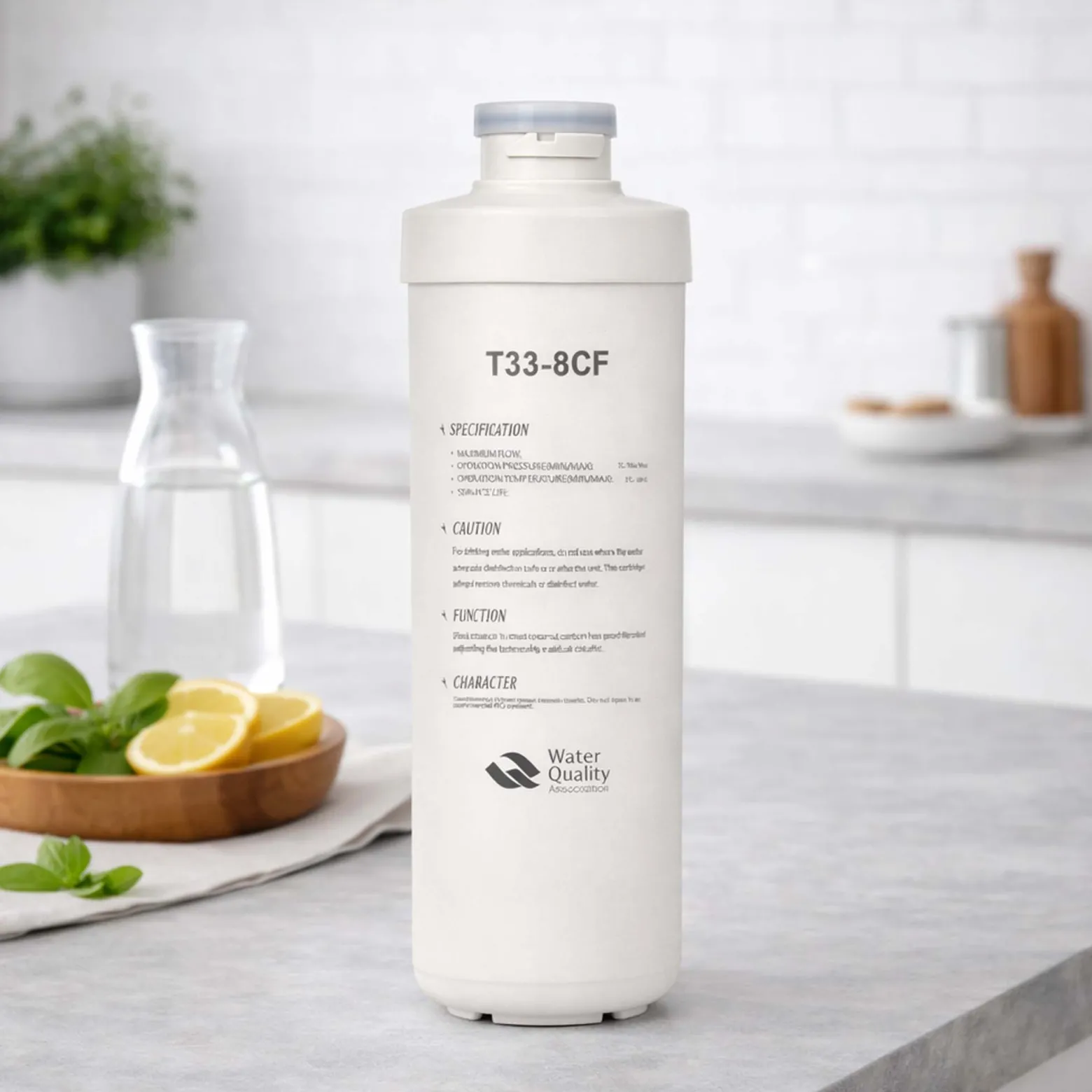 Naturewater T33-8CF Inline Aktivkohleblock Filter 5 µ Ersatz Wasserfilter, Inline Kartusche, Postfilter Nachfilter Hauswasserfilter für Trinkwasser Umkehrosmoseanlage