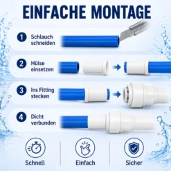 Naturewater Verstärkungshülse 1/4 Zoll 6,35 mm für PE Schlauch, Jaco Schlauchanschluss, für Umkehrosmoseanlage, Wasserfilter, Trinkwasser