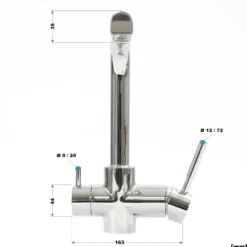 Naturewater 3 Wege Wasserhahn NW-08, 230 x 163 x 305 mm, für Osmoseanlagen und Leitungswasser, mit Regler und Wahlhebel