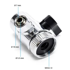 Naturewater Zweiwegehahn Wasserhahn Adapter mit 7 mm Anschlussdurchmesser, Hahnadapter für Auftischfilter, Trinkwasser Filter