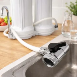 Naturewater Zweiwegehahn Wasserhahn Adapter mit 7 mm Anschlussdurchmesser, Hahnadapter für Auftischfilter, Trinkwasser Filter