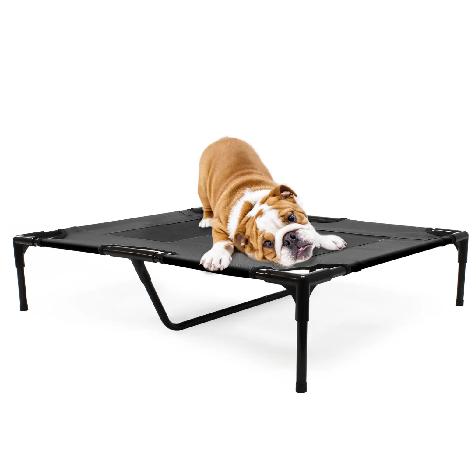 Outdoor Hundebett Hundereisebett Schlafplatz Katzenliege L 92 x 77 x 20 cm Schwarz bis 50 kg