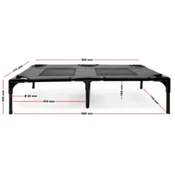 Outdoor Hundebett Hundereisebett Schlafplatz Katzenliege L 92 x 77 x 20 cm Schwarz bis 50 kg