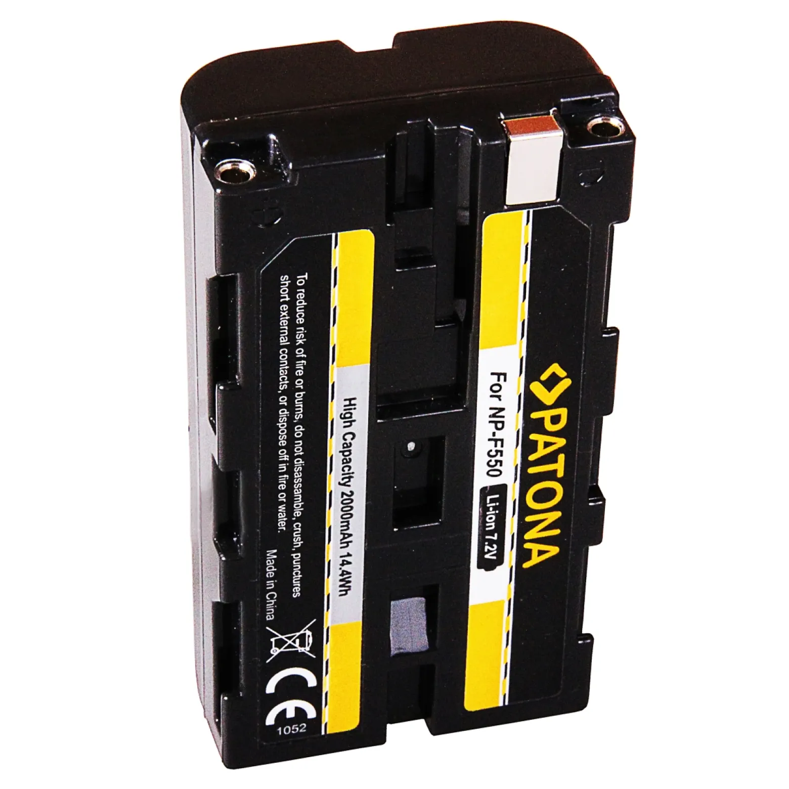 Patona NP-F 550 Lithium-Ionen Akku für Sony NP-F Mount, Kameraakku 2200 mAh, 7,4 V, 16,3 Wh, leistungsstarker Ersatzakku für Camcorder, LED Leuchten und Videokameras