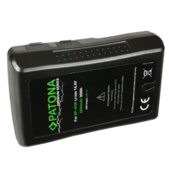 Patona V-Mount Akku, Lithium Ionen Akku 95 Wh / 14,4 V / 6600 mAh, Kameraakku mit D-Tap und USB-Ausgang, Überhitzungs- und Überladungsschutz, Li-Ion Ersatzakku für Kameras, Camcorder, Filmkamera