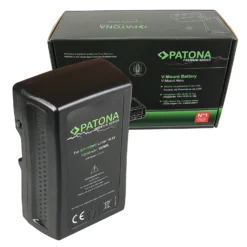 Patona V-Mount Akku, Lithium Ionen Ersatzakku 190 Wh / 14,4 V / 13200 mAh, für Kameras mit D-Tap und USB-Ausgang, Überhitzungs- und Überladungsschutz