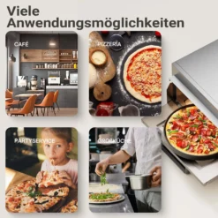 Pizza-Backofen 2000W mit Cordierit Stein für Pizza wie aus dem Steinofen Pizzaofen Backofen Gastro