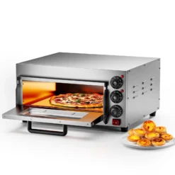 Pizza-Backofen 2000W mit Cordierit Stein für Pizza wie aus dem Steinofen Pizzaofen Backofen Gastro