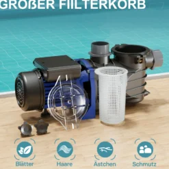 Pool Pumpe 10800 l/h 180 W Schwimmbadpumpe Filterpumpe Umwälzpumpe Pool