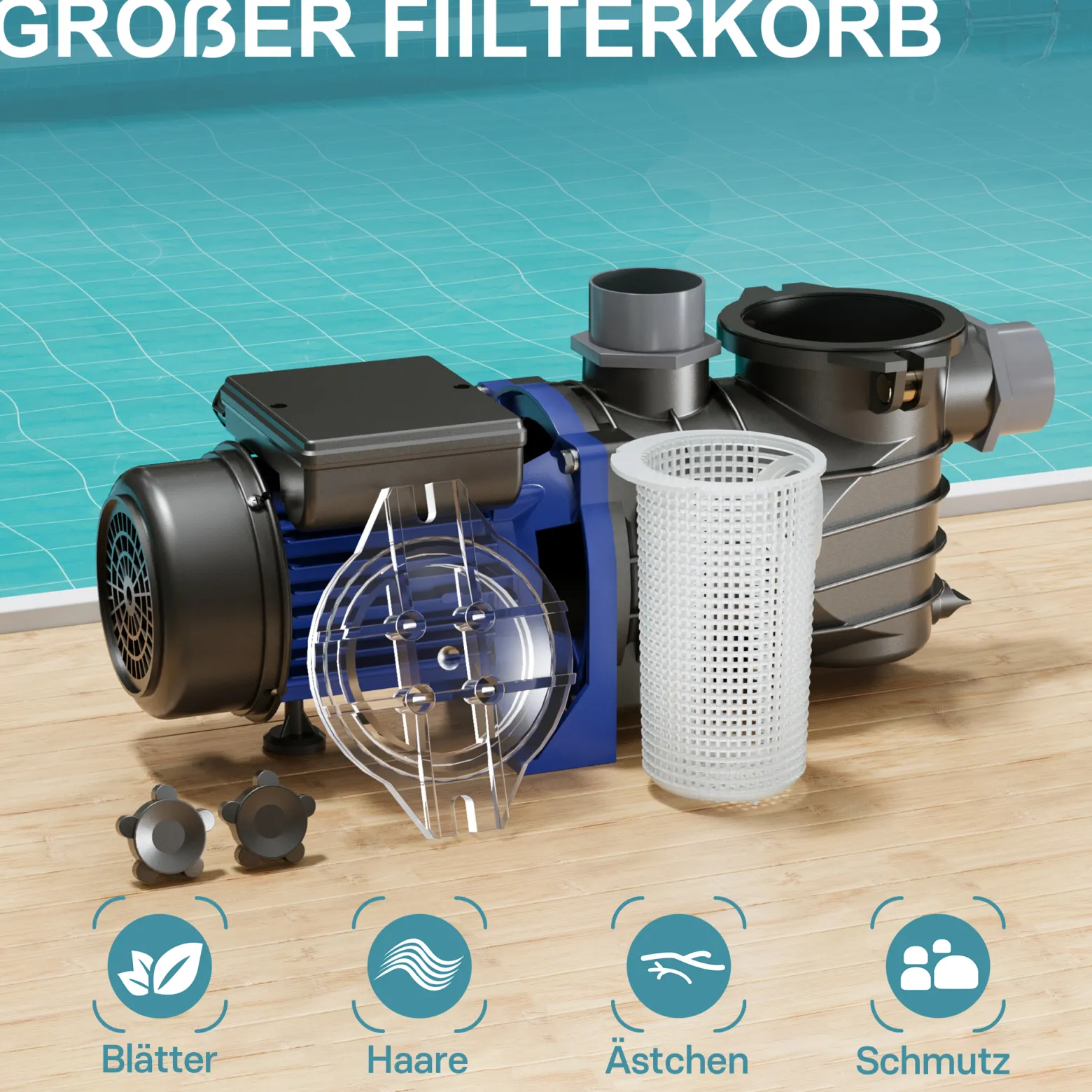 Pool Pumpe 10800 l/h 180 W Schwimmbadpumpe Filterpumpe Umwälzpumpe Pool