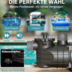 Pool Pumpe 13200 l/h 370 W Schwimmbadpumpe Filterpumpe Umwälzpumpe Pool