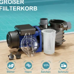 Pool Pumpe 11700 l/h 250 W Schwimmbadpumpe Filterpumpe Umwälzpumpe Pool