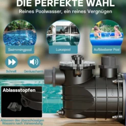 Pool Pumpe 13800 l/h 550 W Schwimmbadpumpe Filterpumpe Umwälzpumpe Pool