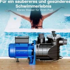Pool Pumpe 22500 l/h 1500 W Schwimmbadpumpe Filterpumpe Umwälzpumpe Pool